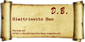 Dimitrievits Bea névjegykártya